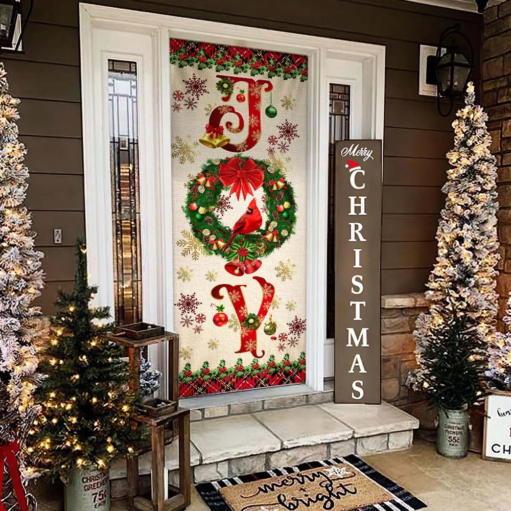 Joy To The World Cardinal Christmas Door Cover, Cardinal Christmas Decor, Unique Gifts Doorcover, Christmas Gift Joy To The World Cardinal Christmas Door Cover, Cardinal Christmas Decor, Unique Gifts Doorcover, Christmas Gift