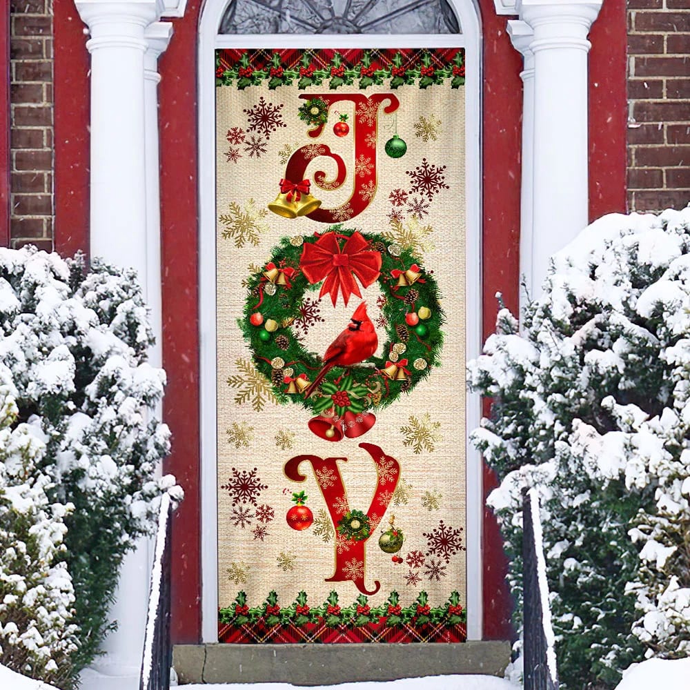 Joy To The World Cardinal Christmas Door Cover, Cardinal Christmas Decor, Unique Gifts Doorcover, Christmas Gift Joy To The World Cardinal Christmas Door Cover, Cardinal Christmas Decor, Unique Gifts Doorcover, Christmas Gift