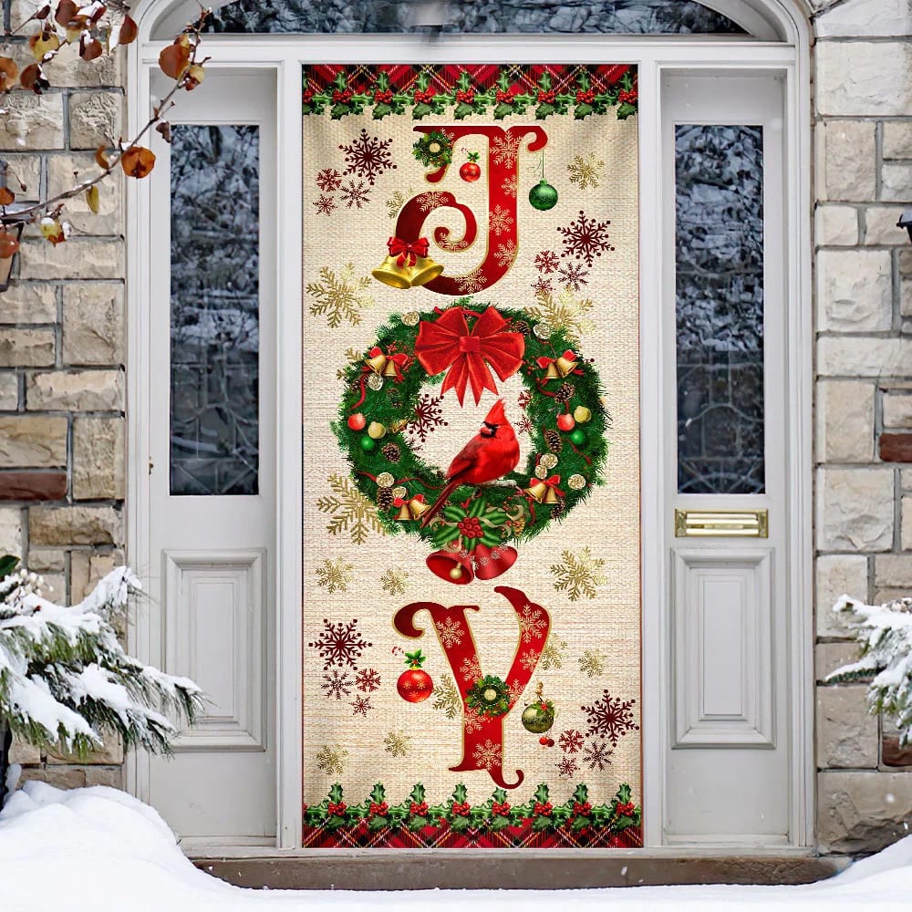 Joy To The World Cardinal Christmas Door Cover, Cardinal Christmas Decor, Unique Gifts Doorcover, Christmas Gift Joy To The World Cardinal Christmas Door Cover, Cardinal Christmas Decor, Unique Gifts Doorcover, Christmas Gift