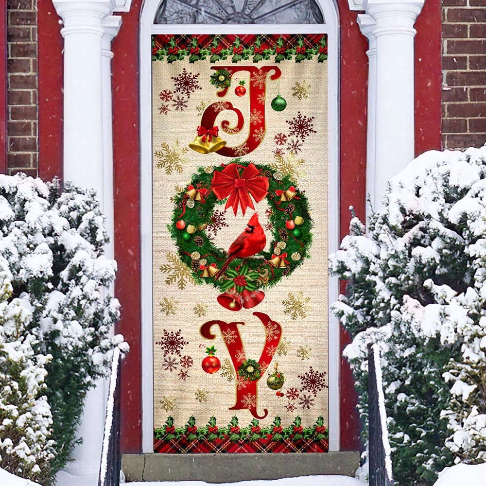 Joy To The World Cardinal Christmas Door Cover, Gift For Christmas, Christmas Gift Joy To The World Cardinal Christmas Door Cover, Gift For Christmas, Christmas Gift