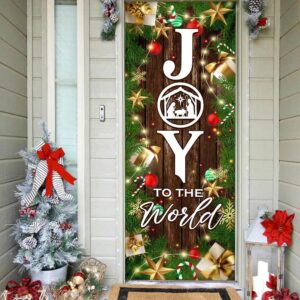 Joy To The World Christmas Door Cover,…
