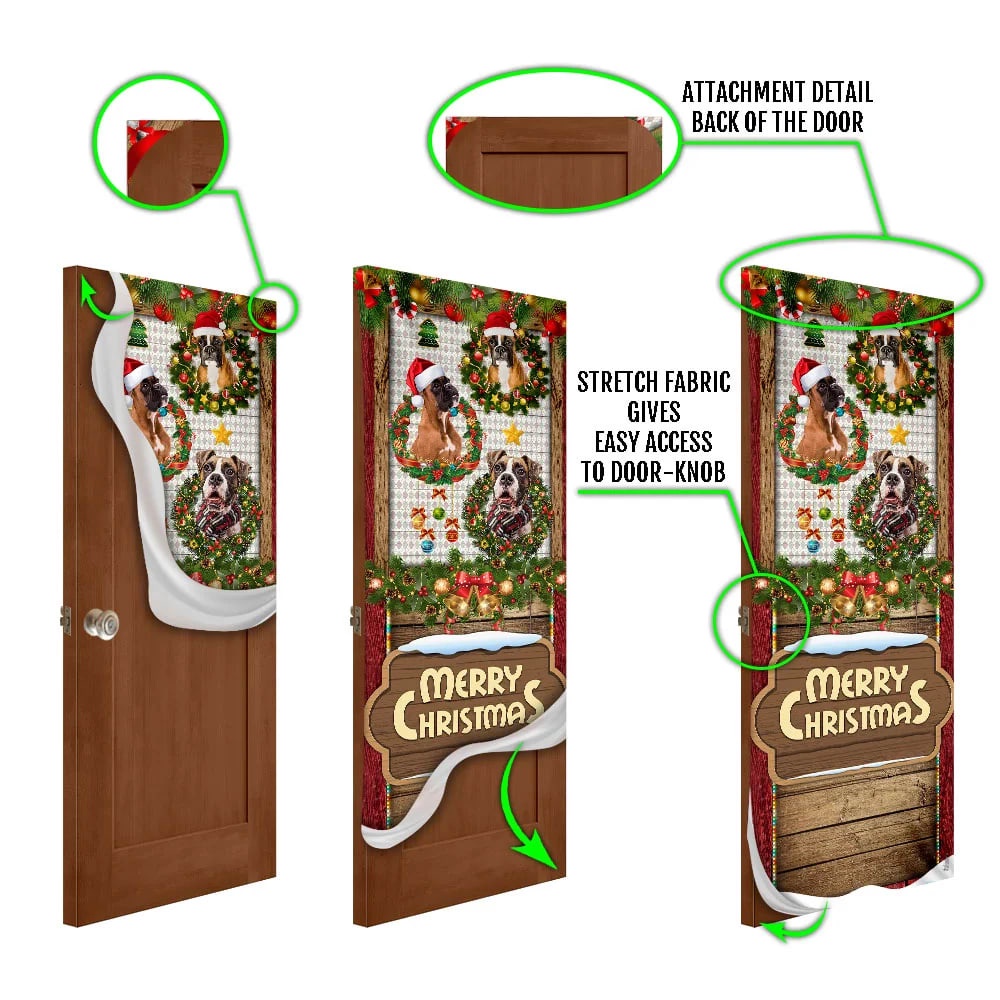 Love Boxer Dog Christmas Door Cover, Unique Gifts Doorcover, Holiday Decor, Christmas Gift Love Boxer Dog Christmas Door Cover, Unique Gifts Doorcover, Holiday Decor, Christmas Gift