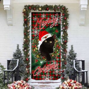 Meowy Christmas Door Cover Black Cat Door Cover Christmas Gift 4 csheki.jpg