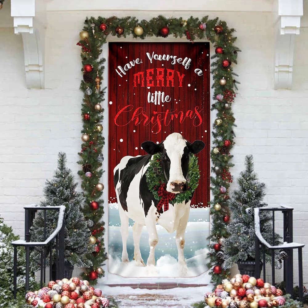 Merrry Christmas Cattle Door Cover, Christmas Outdoor Decoration, Christmas Gift Merrry Christmas Cattle Door Cover, Christmas Outdoor Decoration, Christmas Gift