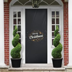 Merry Christmas Background Black Color Door Cover,…