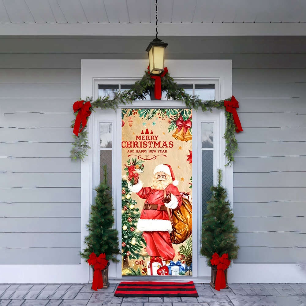 Merry Christmas Door Cover, Santa Door Covers, Christmas Gift For Home Decor, Christmas Gift