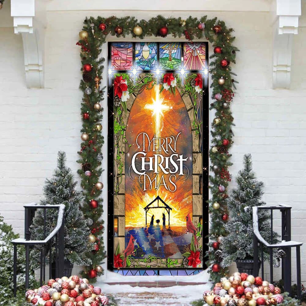 Merry Christmas Door Cover, Unique Gifts Doorcover, Christmas Gift For Friends, Christmas Gift
