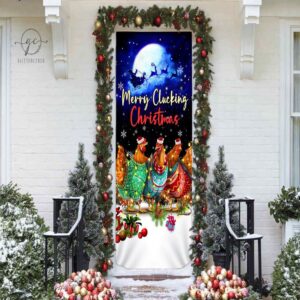 Merry Clucking Christmas Door Cover Christmas Chicken Door Covers Gifts For Christmas Christmas Gift 3 aowjgs.jpg
