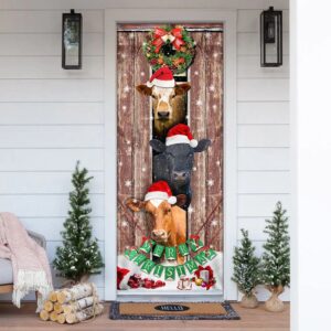 Moo-Ry Christmas Cow Door Cover, Unique Gifts…