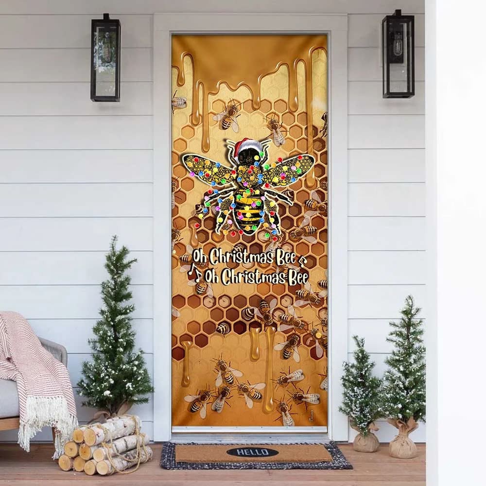 Oh Christmas Bee Door Cover, Unique Gifts Doorcover, Christmas Gift For Friends, Christmas Gift Oh Christmas Bee Door Cover, Unique Gifts Doorcover, Christmas Gift For Friends, Christmas Gift