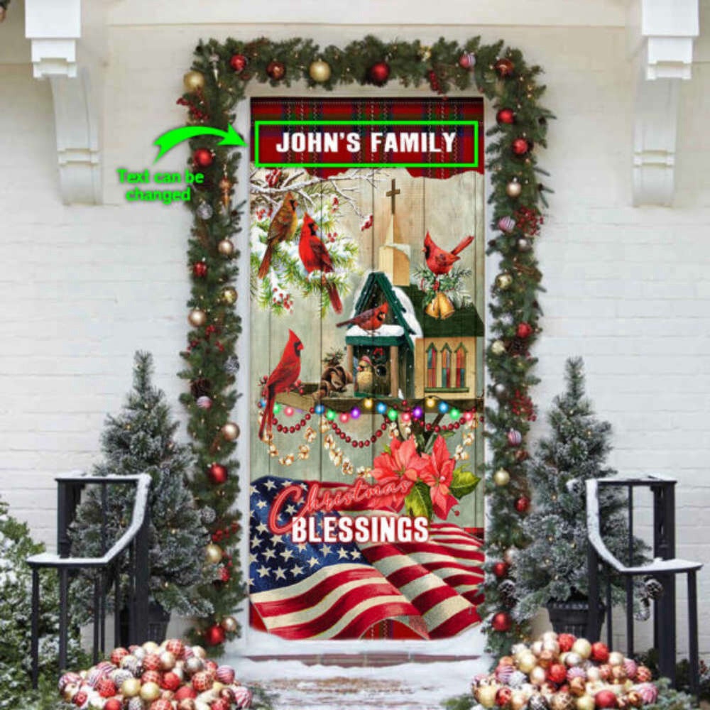 Personalized Family Christmas Blessings Home Door Cover, Xmas Gifts For Pet Lovers, Christmas Gift Personalized Family Christmas Blessings Home Door Cover, Xmas Gifts For Pet Lovers, Christmas Gift