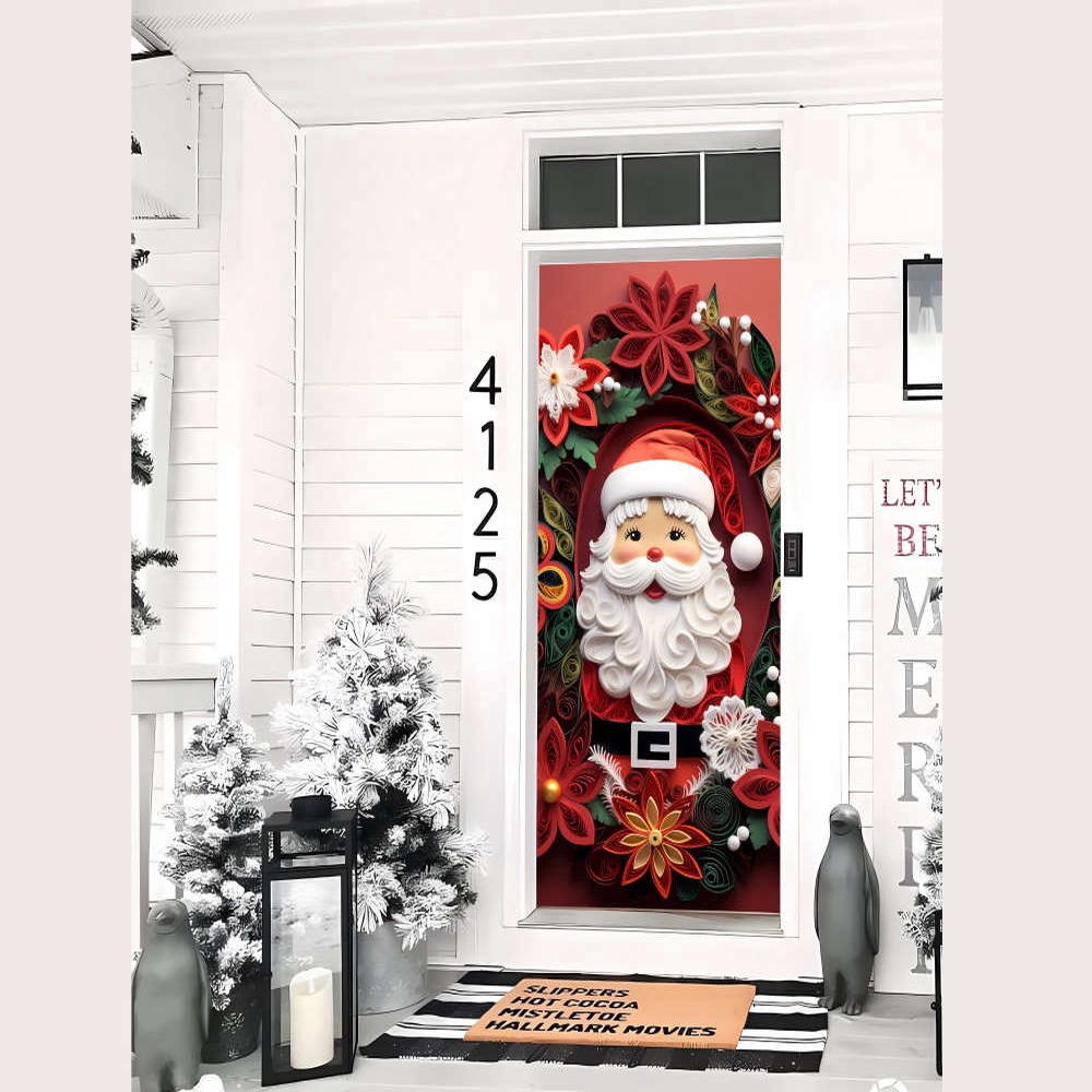 Quilling Santa Door Cover, Quilling Santa Christmas Door Covers, Gift For Christmas, Christmas Gift Quilling Santa Door Cover, Quilling Santa Christmas Door Covers, Gift For Christmas, Christmas Gift
