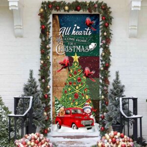 Red Truck Christmas Door Cover All Hearts Come Home For Christmas Door Cover Christmas Gift 3 d9pwz0.jpg