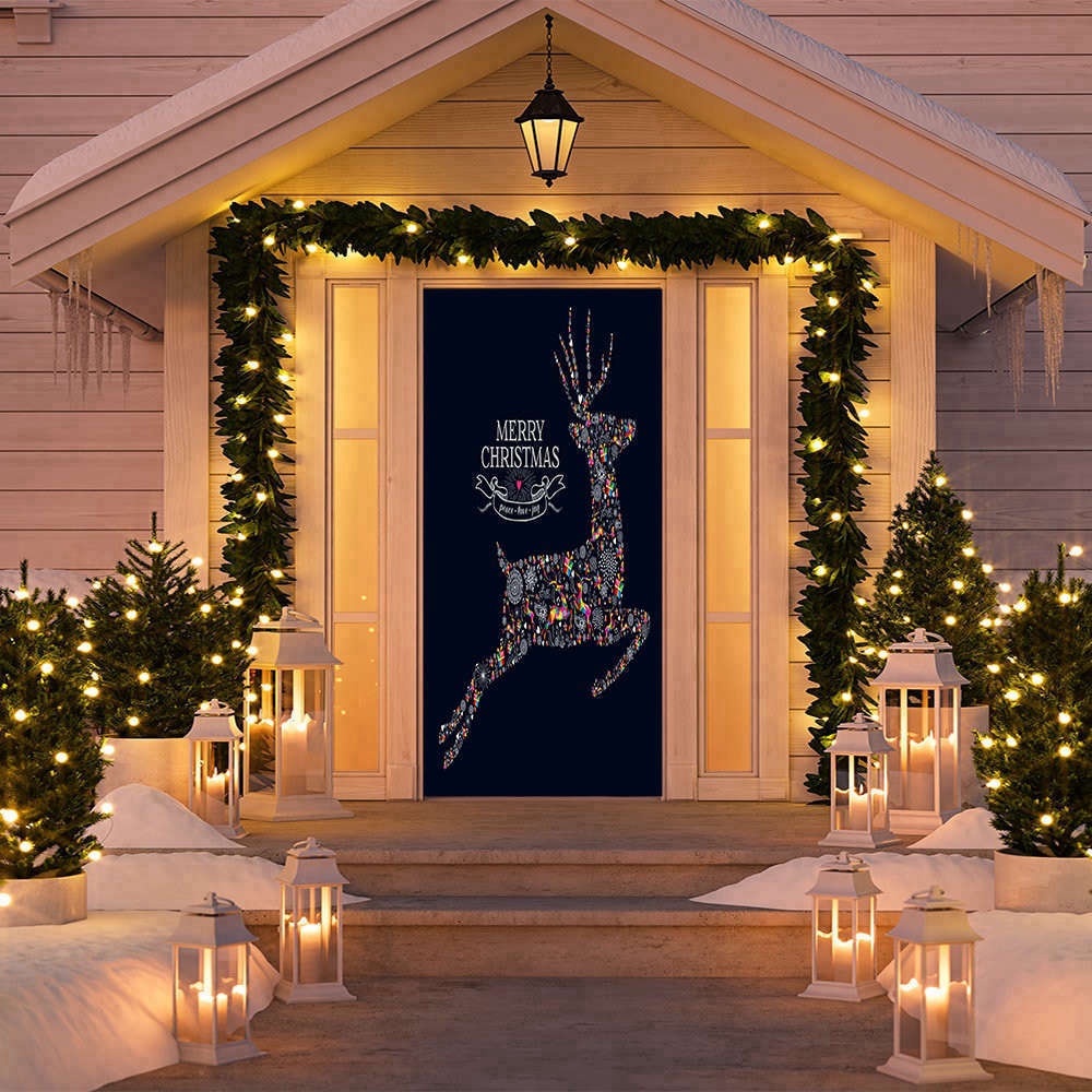 Reindeer Christmas Door Cover- Christmas Door Covers, Christmas Gift For Family, Christmas Gift Reindeer Christmas Door Cover- Christmas Door Covers, Christmas Gift For Family, Christmas Gift