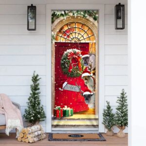 Reindeer Farmhouse Christmas Door Cover, Unique Gifts…