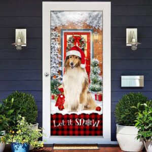 Rough Collie Mery Christmas Door Cover, Christmas…