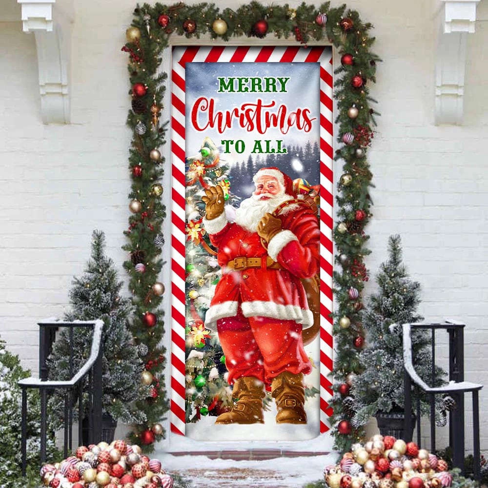 Santa Claus Christmas Door Cover, Merry Christmas To All, Gift For Christmas, Christmas Gift Santa Claus Christmas Door Cover, Merry Christmas To All, Gift For Christmas, Christmas Gift