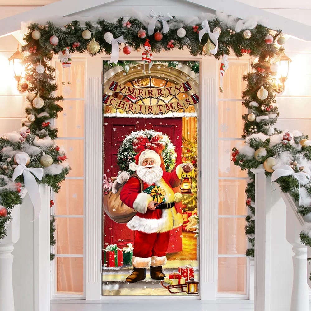 Santa Claus Christmas Door cover Home Decor, Gift For Christmas, Christmas Gift Santa Claus Christmas Door cover Home Decor, Gift For Christmas, Christmas Gift
