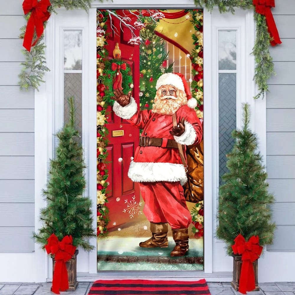 Santa Claus Christmas Is Coming Door Cover, Gift For Christmas, Christmas Gift Santa Claus Christmas Is Coming Door Cover, Gift For Christmas, Christmas Gift