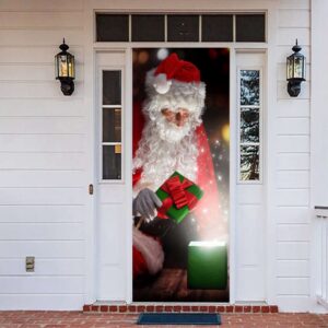 Santa Claus Door Cover, Holiday Front Door…