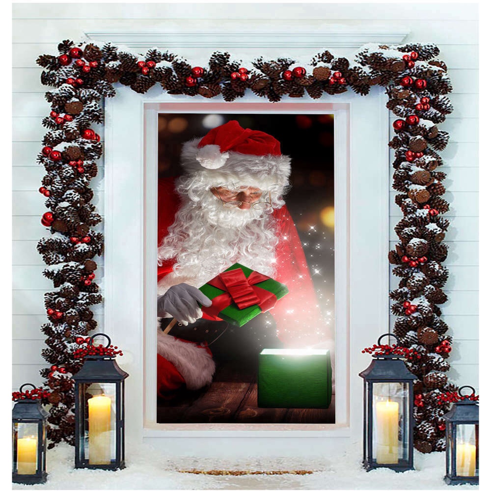 Santa Claus Door Cover, Holiday Front Door Cover, Christmas Gift For Family, Christmas Gift Santa Claus Door Cover, Holiday Front Door Cover, Christmas Gift For Family, Christmas Gift