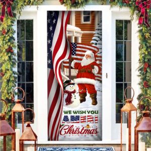 Santa Claus US Door Cover We Wish You Ameri Christma Gift For Christmas Christmas Gift 3 so6rsx.jpg