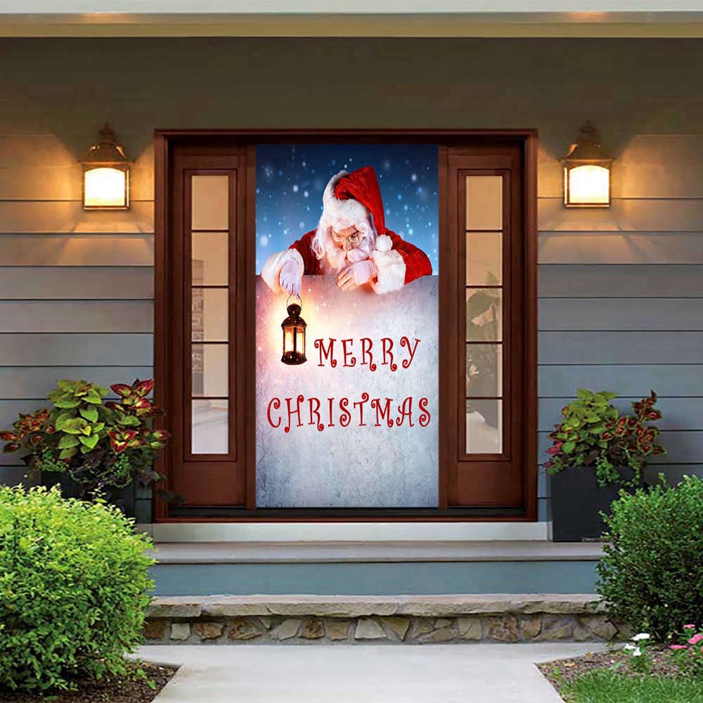 Santa Door Cover, Christmas Door Covers, Outdoor Christmas Decorations For Family, Christmas Gift Santa Door Cover, Christmas Door Covers, Outdoor Christmas Decorations For Family, Christmas Gift