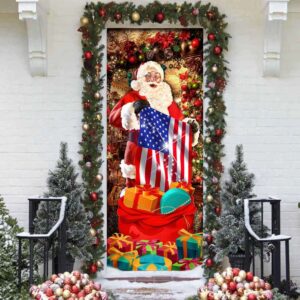 Santa Laughing Door Cover, American Christmas Door…