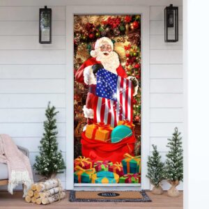 Santa Laughing Door Cover, American Christmas Door…