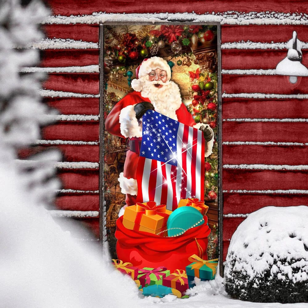 Santa Laughing Door Cover, American Christmas Door Cover, Unique Gifts Doorcover, Christmas Gift Santa Laughing Door Cover, American Christmas Door Cover, Unique Gifts Doorcover, Christmas Gift