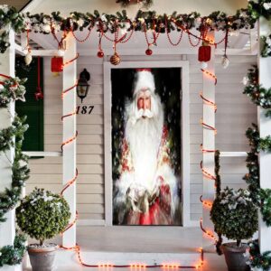 Santa’s Magic Door Decoration, Christmas Door Cover,…