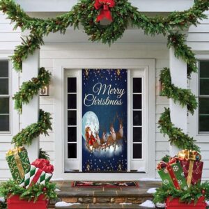 Santa’s Team Door Decor, Christmas Door Covers,…