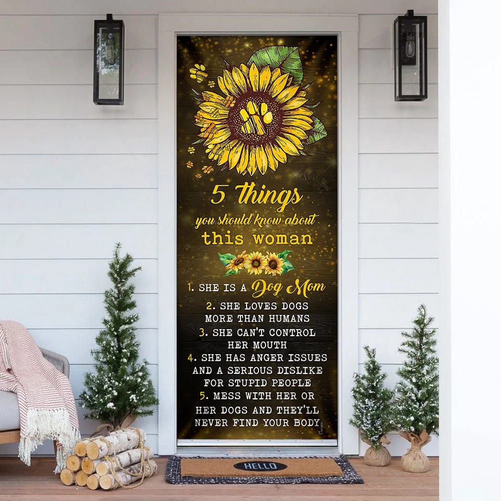 She Is A Dog Mom Door Cover, Xmas Outdoor Decoration, Gifts For Dog Lovers, Christmas Gift She Is A Dog Mom Door Cover, Xmas Outdoor Decoration, Gifts For Dog Lovers, Christmas Gift