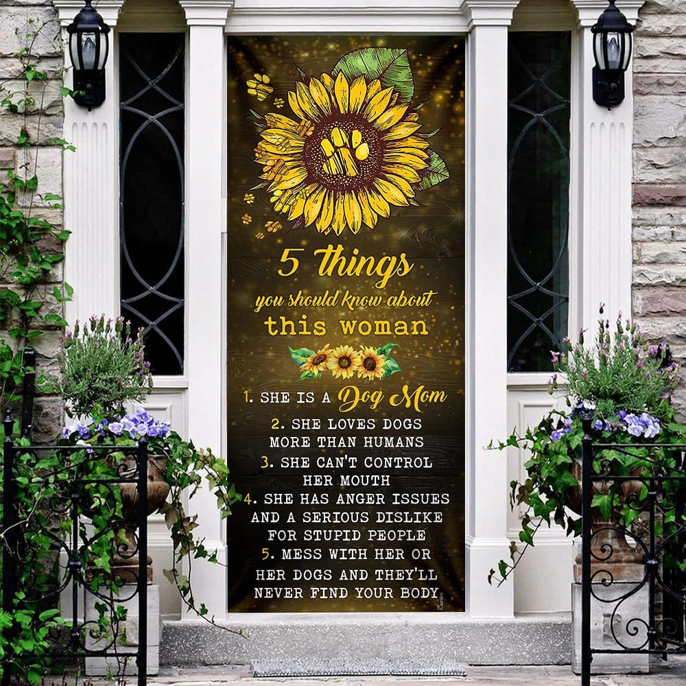 She Is A Dog Mom Door Cover, Xmas Outdoor Decoration, Gifts For Dog Lovers, Christmas Gift She Is A Dog Mom Door Cover, Xmas Outdoor Decoration, Gifts For Dog Lovers, Christmas Gift