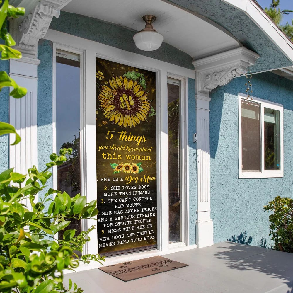 She Is A Dog Mom Door Cover, Xmas Outdoor Decoration, Gifts For Dog Lovers, Christmas Gift She Is A Dog Mom Door Cover, Xmas Outdoor Decoration, Gifts For Dog Lovers, Christmas Gift