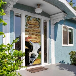 Smile Often Think Positively Laugh Loudly Cow Door Cover Unique Gifts Doorcover Christmas Gift 2 uh2d7u.jpg