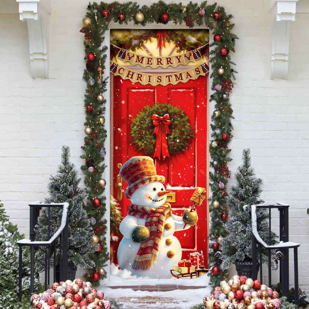 Snowman Christmas Door cover Home Decor, Best Gift For Christmas, Christmas Gift