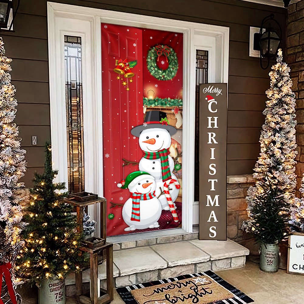 Snowman Christmas Is Coming Door Cover, Christmas Gift For Friends, Christmas Gift
