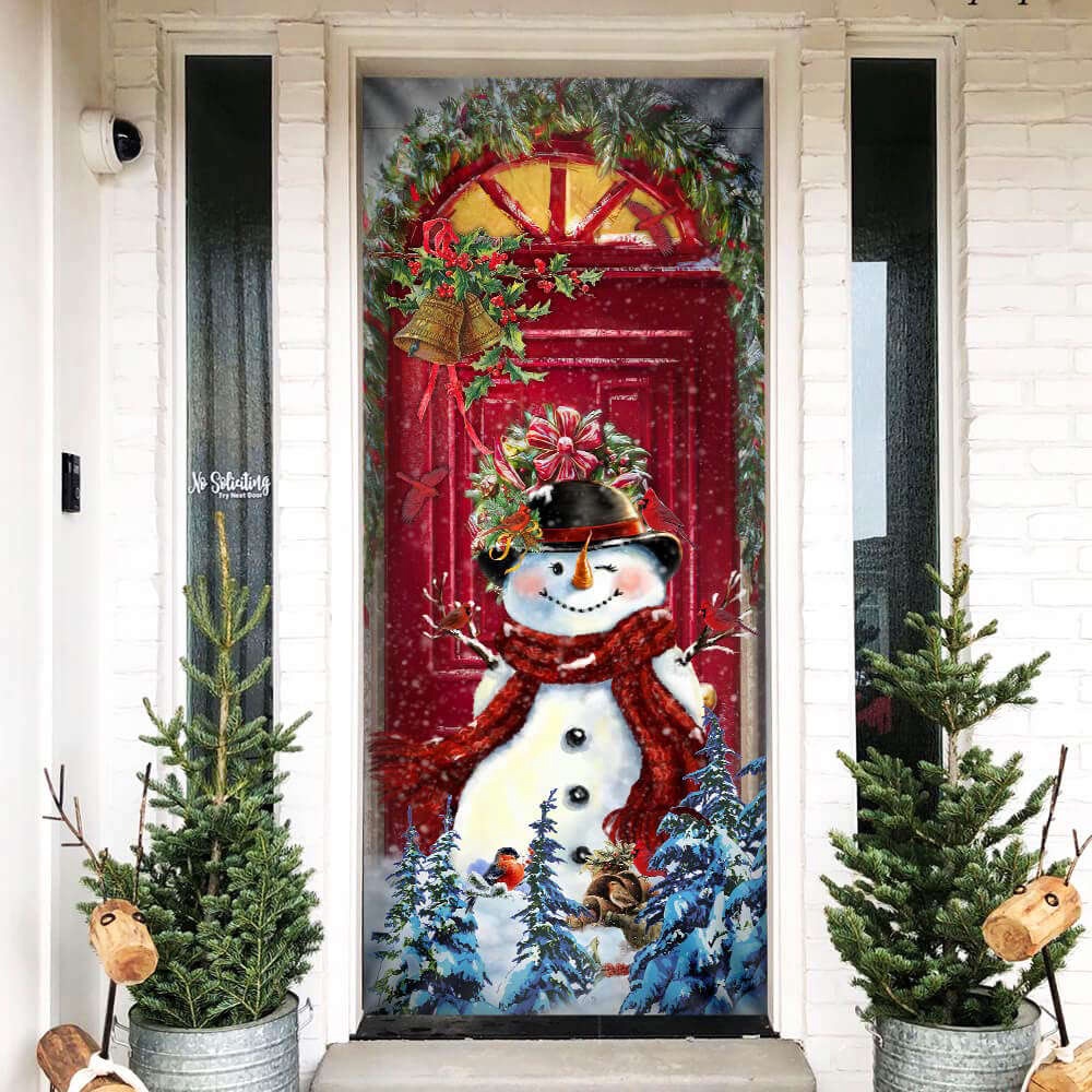 Snowman Merry Christmas Door Cover, Funny Xmas Decor for Porch & Home, Christmas Gift Snowman Merry Christmas Door Cover, Funny Xmas Decor for Porch & Home, Christmas Gift