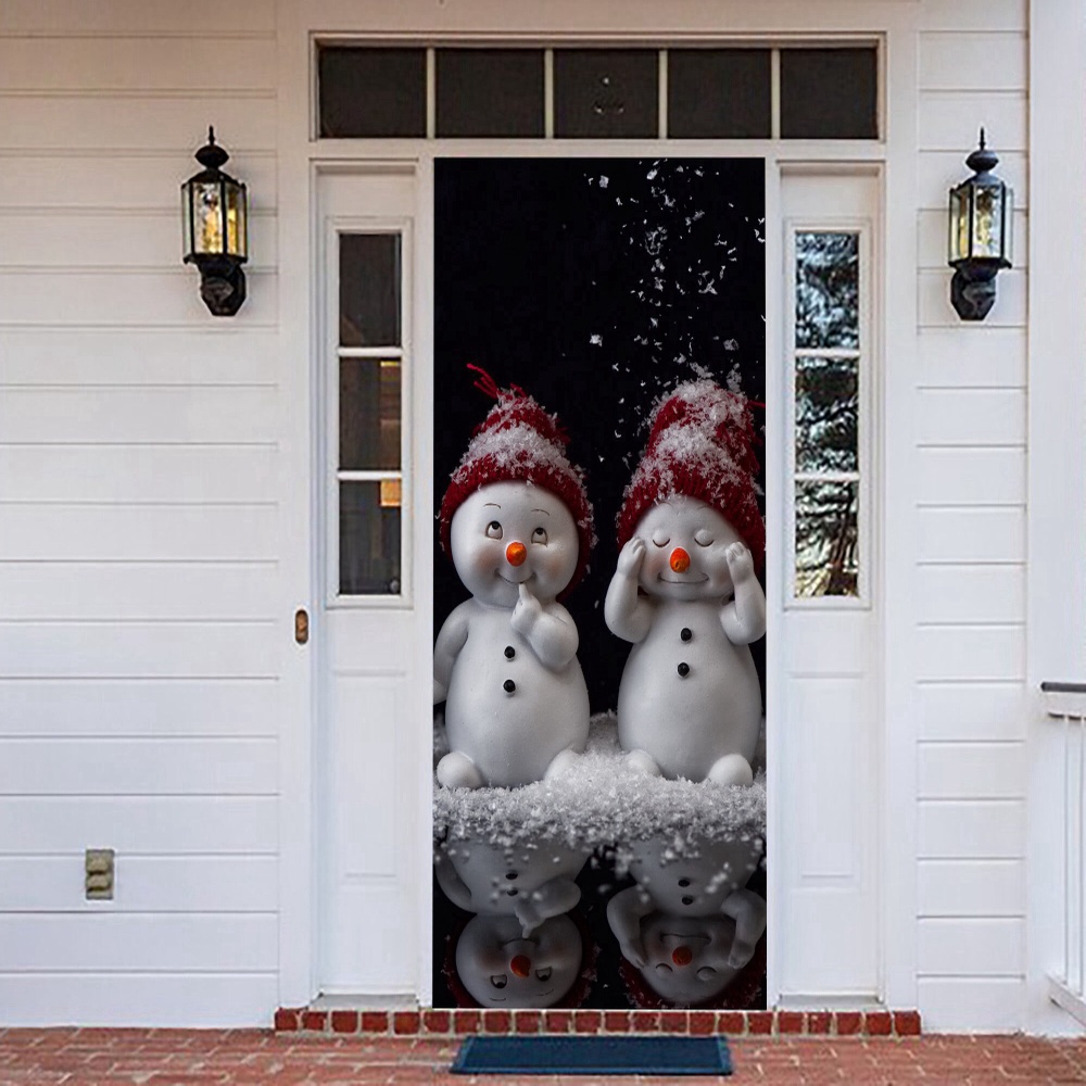 Snowmen Front Door Cover, Christmas Door Cover, Christmas Gift For Family, Christmas Gift Snowmen Front Door Cover, Christmas Door Cover, Christmas Gift For Family, Christmas Gift