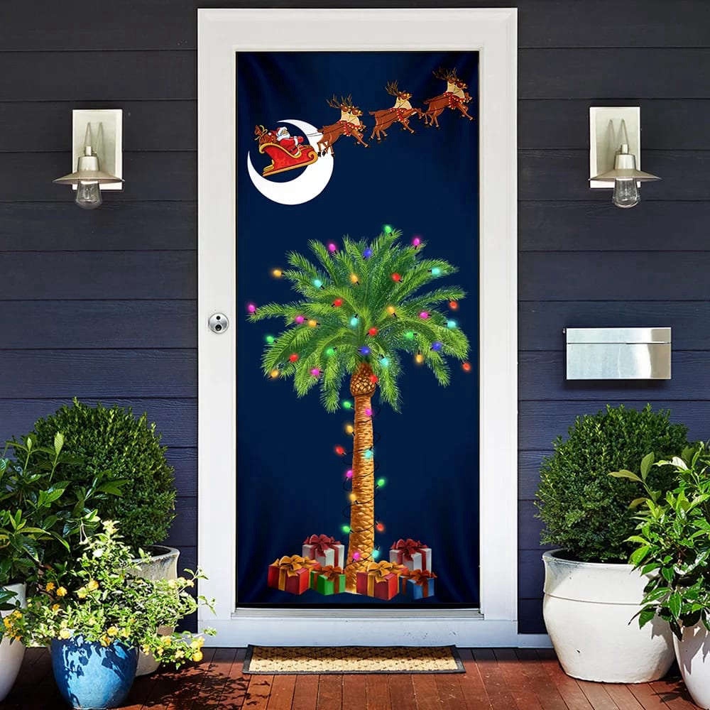 South Carolina Christmas Door Cover, Slim Tree Door Cover, Christmas Outdoor Decoration, Christmas Gift