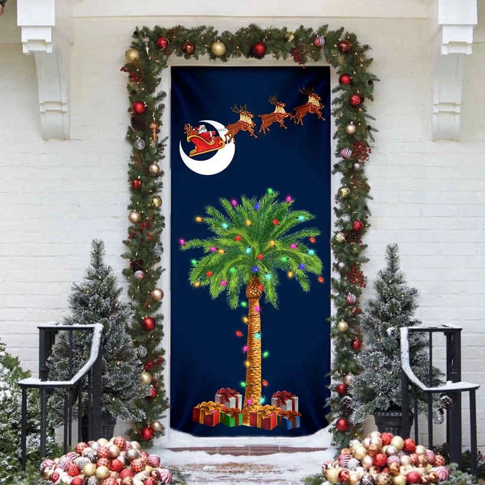 South Carolina Christmas Door Cover, Slim Tree Door Cover, Christmas Outdoor Decoration, Christmas Gift
