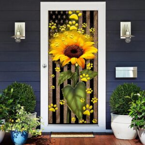 Sunflower Dog Paw Door Cover Xmas Outdoor Decoration Gifts For Dog Lovers Christmas Gift 2 fk2qpr.jpg