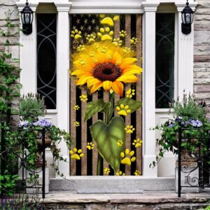 Sunflower Dog Paw Door Cover Xmas Outdoor Decoration Gifts For Dog Lovers Christmas Gift 3 ahiuw3.jpg