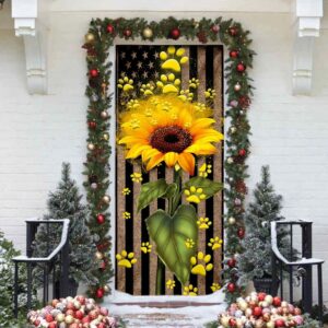 Sunflower Dog Paw Door Cover Xmas Outdoor Decoration Gifts For Dog Lovers Christmas Gift 4 i70mqw.jpg