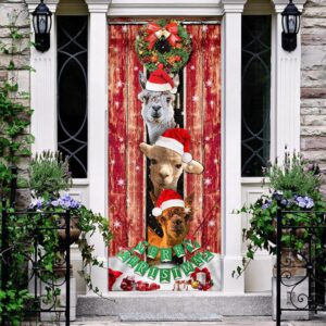 Three Alpacas Happy Place Door Cover Front Door Christmas Cover Christmas Outdoor Decoration Christmas Gift 3 bgxbgz.jpg