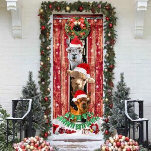 Three Alpacas Happy Place Door Cover Front Door Christmas Cover Christmas Outdoor Decoration Christmas Gift 4 tr9btw.jpg