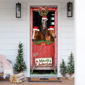 Three Horses In The Barn Door Cover,…