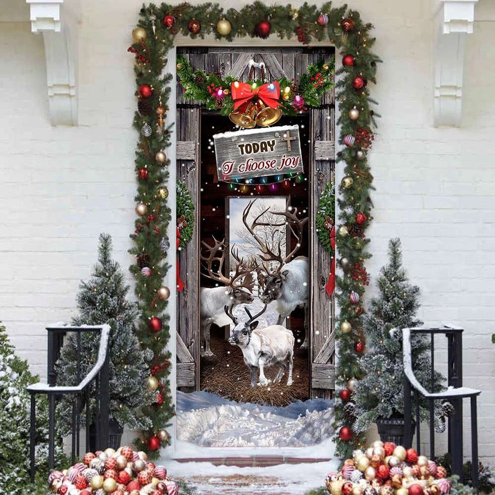Today I Choose Joy Reindeer Farmhouse Door Cover, Christmas Outdoor Decoration, Christmas Gift Today I Choose Joy Reindeer Farmhouse Door Cover, Christmas Outdoor Decoration, Christmas Gift