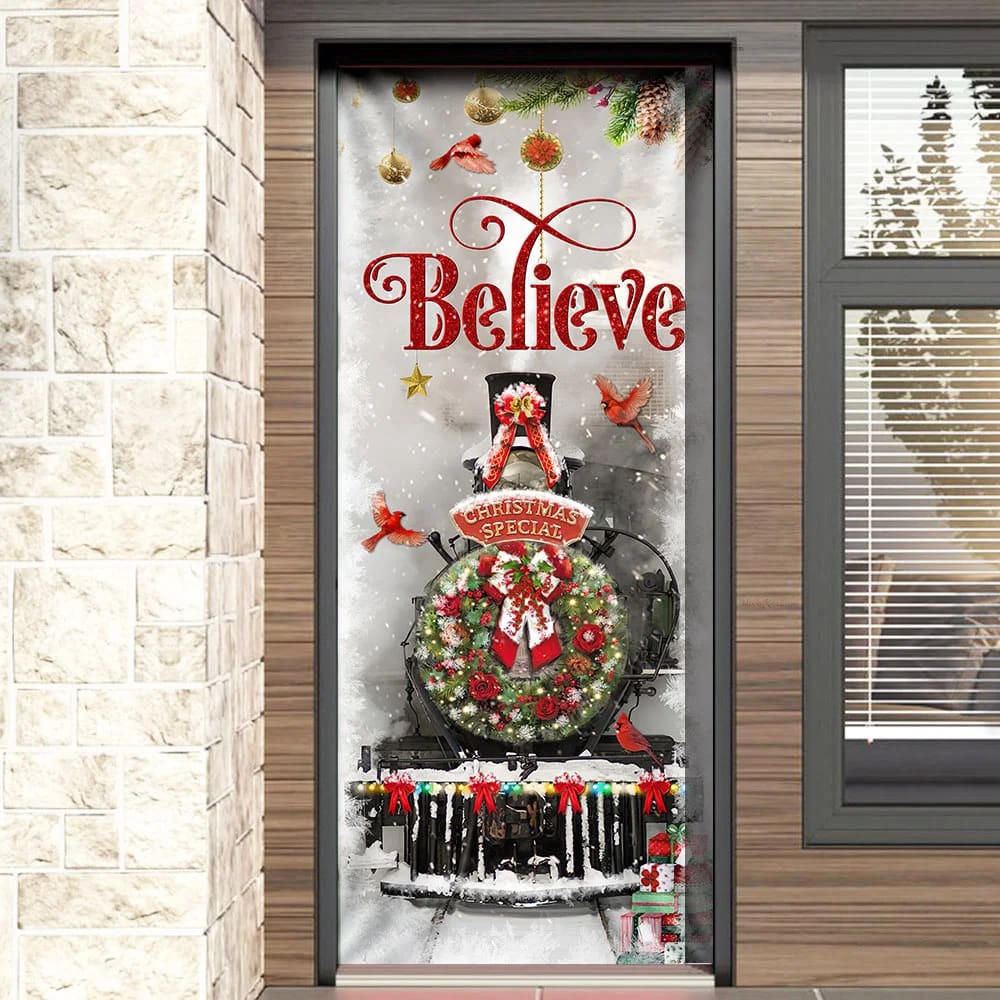 Train Christmas Believe Door Cover, Unique Gifts Doorcover, Christmas Gift For Friends, Christmas Gift Train Christmas Believe Door Cover, Unique Gifts Doorcover, Christmas Gift For Friends, Christmas Gift
